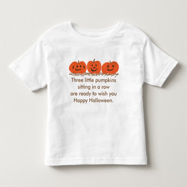 Tre små pumpskjortor från Happy halloween T Shirt (Framsida)