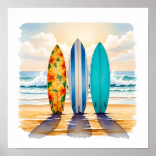 Tre små surfboard poster