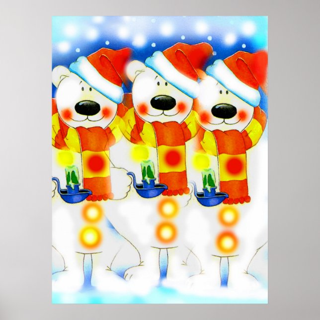 Tre Snögubbar i jul Poster (Framsidan)