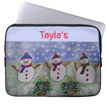 Tre Snögubbar jul Laptop sleeve