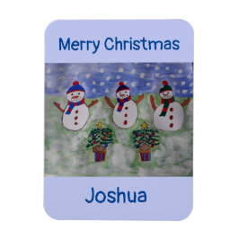 Tre Snögubbar vid jul flexibla Magnet