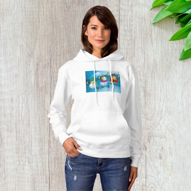 Tre Snögubbe Womens Hoodie T Shirt (Skapare uppladdad)