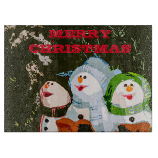 Tre Snömannen Jul Skärbräda