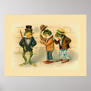 "Tre Sociable Frogs" Poster