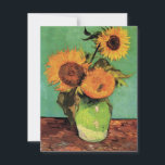 Tre solblommor i Vas av Vincent van Gogh<br><div class="desc">Tre solblommor i Vas av Vincent van Gogh är en vintage bra konst post impressionism fortfarande blommigt. En bukett med tre vackra blommande solblommor i vas. Färska snittblommor från trädgården. Om konstnären: Vincent Willem van Gogh (1853-1890) var en av de mest berömd Post impressionist-målarna under sin tid. Hans arbete var...</div>