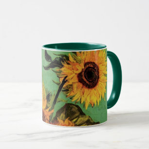 Tre solblommor i Vas av Vincent van Gogh Mugg