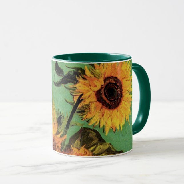Tre solblommor i Vas av Vincent van Gogh Mugg (Framsida höger)
