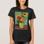 Tre solblommor i Vas av Vincent van Gogh Tee Shirt<br><div class="desc">Tre solblommor i Vas av Vincent van Gogh är en vintage bra konst post impressionism fortfarande blommigt. En bukett med tre vackra blommande solblommor i vas. Färska snittblommor från trädgården. Om konstnären: Vincent Willem van Gogh (1853-1890) var en av de mest berömd Post impressionist-målarna under sin tid. Hans arbete var...</div>