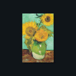Tre solblommor i Vas, Vincent van Gogh. Canvastryck<br><div class="desc">Tre solblommor i Vas,  Vincent van Gogh. Berömdens bra  konst. Vintagens oljemålning blommigt. Fortfarande liv.</div>