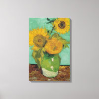 Tre solblommor i Vas, Vincent van Gogh.