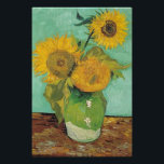 Tre solblommor i Vas, Vincent van Gogh. Fototryck<br><div class="desc">Tre solblommor i Vas,  Vincent van Gogh. Berömdens bra  konst. Vintagens oljemålning blommigt. Fortfarande liv.</div>