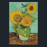 Tre solblommor i Vas, Vincent van Gogh. Fototryck<br><div class="desc">Tre solblommor i Vas,  Vincent van Gogh. Berömdens bra  konst. Vintagens oljemålning blommigt. Fortfarande liv.</div>