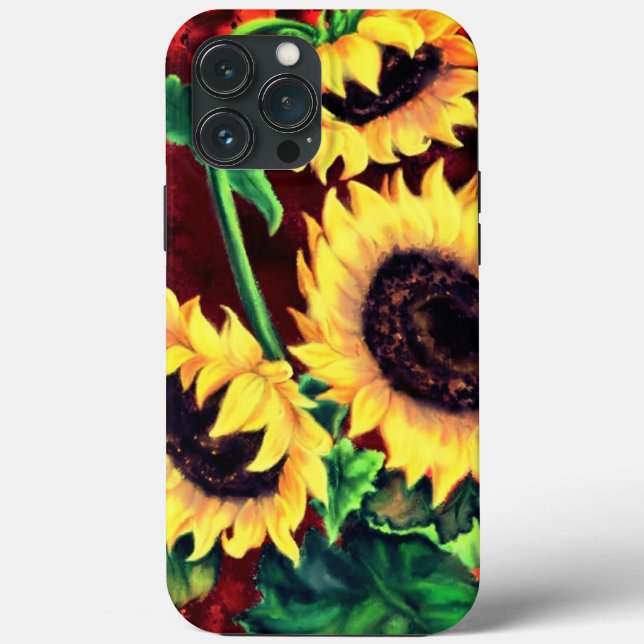 Tre solblommor iphone case (Baksida)