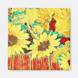 Tre solblommor magnet