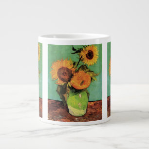 Tre solrosor i en vas av Vincent van Gogh Jumbo Mugg