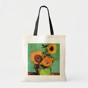 Tre solrosor i en vas av Vincent van Gogh Tygkasse