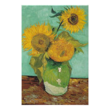 Tre solrosor i en vas, Vincent van Gogh.