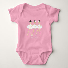 Tre söta ballerinor, vita klänningar vykort t shirt