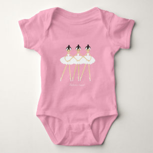 Tre söta ballerinor, vita klänningar vykort t shirt
