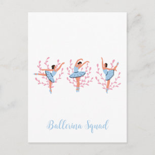 Tre söta ballerinor vykort
