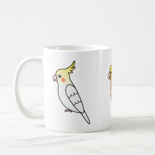 Tre söta cockatielseriefigurer kaffemugg