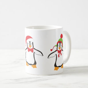 Tre söta dansande pingviner kaffemugg