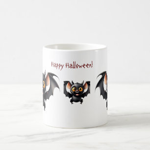 Tre söta fladdermus Halloween Kaffemugg