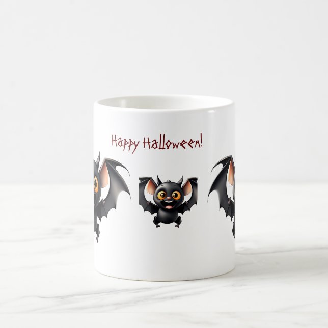 Tre söta fladdermus Halloween Kaffemugg (Center)