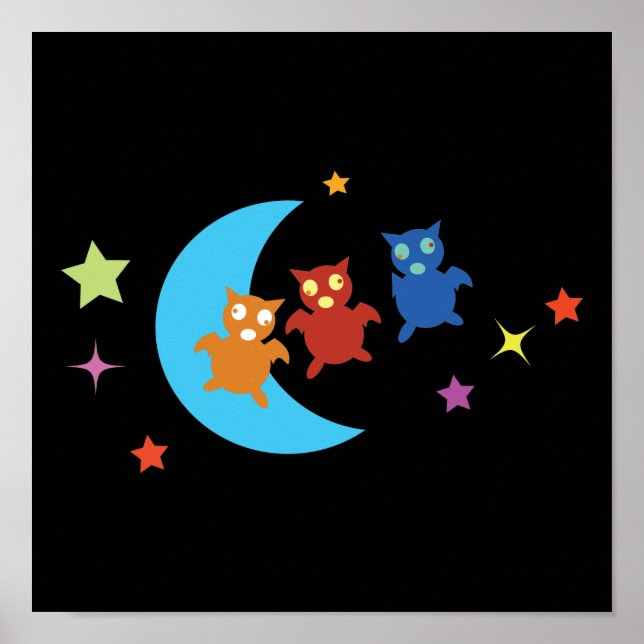 Tre söta fladdermus poster (Framsidan)