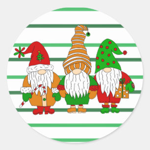 Tre söta julgruns Festive Helgdag Runt Klistermärke