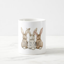 Tre söta kanin kaniner kaffemugg
