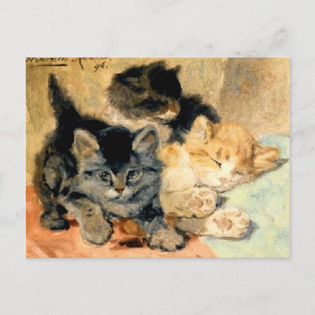 Tre söta Kittens - Ronner Vykort (Framsida)