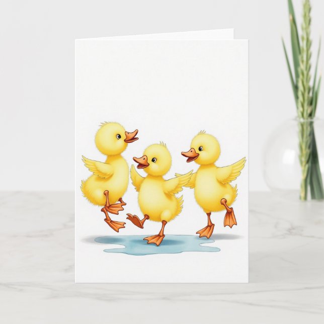 Tre söta kycklingar Splash-kort Kort (Framsida)