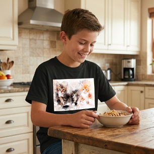 Tre söta och vackra kattungar i akvarell t shirt