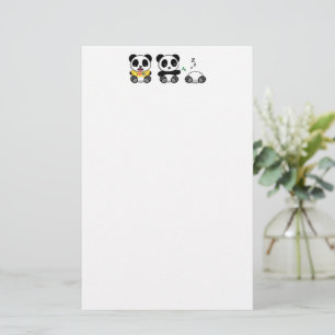 Tre söta små pandas brevpapper