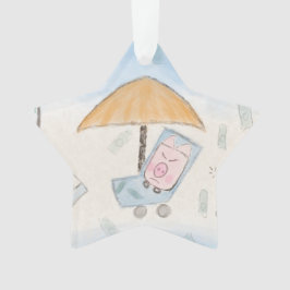 Tre söta smågrisar på stranden