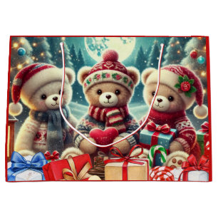 Tre söta teddybjörnar God Jul