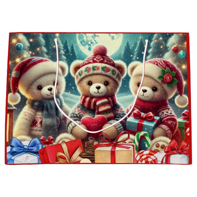 Tre söta teddybjörnar God Jul (Framsidan)