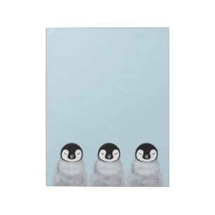 Tre sova babypingvinchickar anteckningsblock