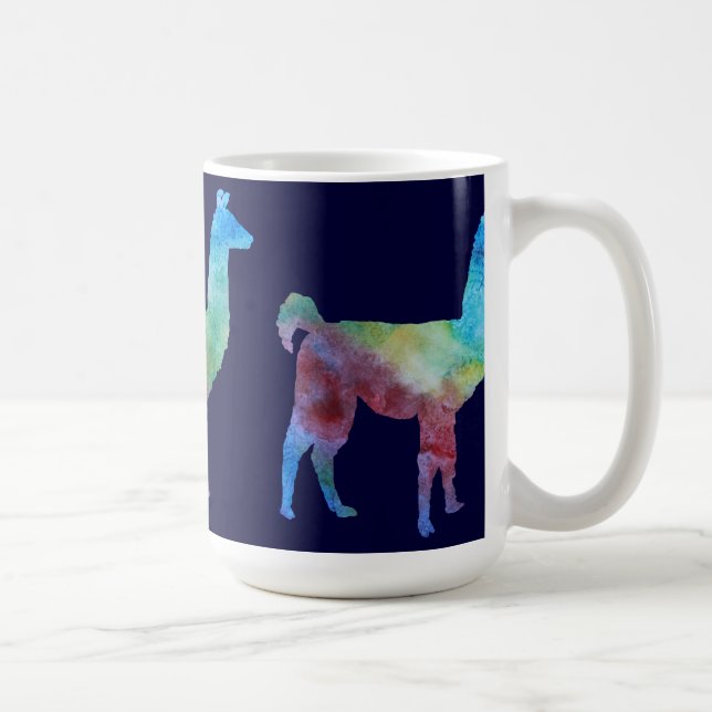 Tre spensliga Colorwashed Llamas Kaffemugg (Höger)