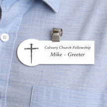 Tre spikar Kors Kyrka Välkommen Usher Namnskylt