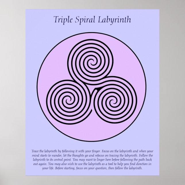 Tre Spiral Finger labyrint. Poster (Framsidan)