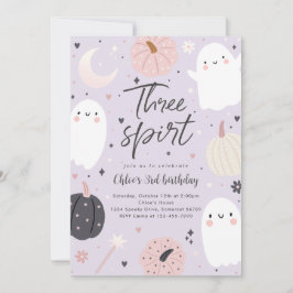 Tre Spirit Boho Halloween Ghost 3:e födelsedagen Inbjudningar