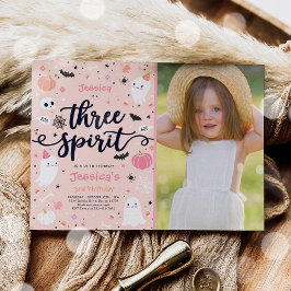 Tre Spirit Cute Halloween Ghost 3:e födelsedagen Inbjudningar