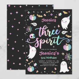 Tre Spirit Cute Halloween Ghost 3:e födelsedagen Inbjudningar