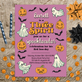 Tre spirit Ghost tredje Halloween Fall Birthday Inbjudningar