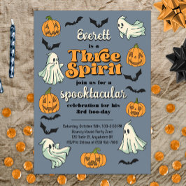Tre spirit Ghost tredje Halloween Fall Birthday Inbjudningar
