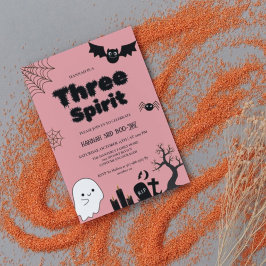 Tre Spirit Halloween 3-årsdagen party Inbjudningar