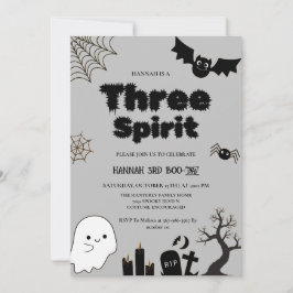 Tre Spirit Halloween 3-årsdagen party Inbjudningar