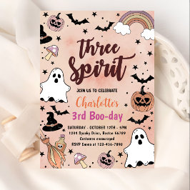 Tre spirit Halloween 3:e födelsedagen Party Inbjudningar